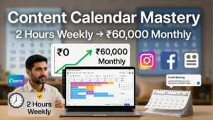 Content Calendar Mastery – ₹2 Hours Weekly Se ₹60,000 Monthly Social Media Income Ka Blueprint