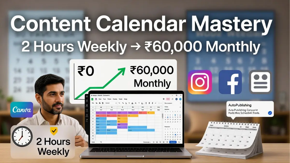 Content Calendar Mastery – ₹2 Hours Weekly Se ₹60,000 Monthly Social Media Income Ka Blueprint