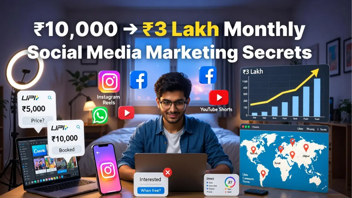 Social Media Marketing Secrets – ₹10,000 Se Shuru Karke ₹3 Lakh Monthly Kaise Banaye