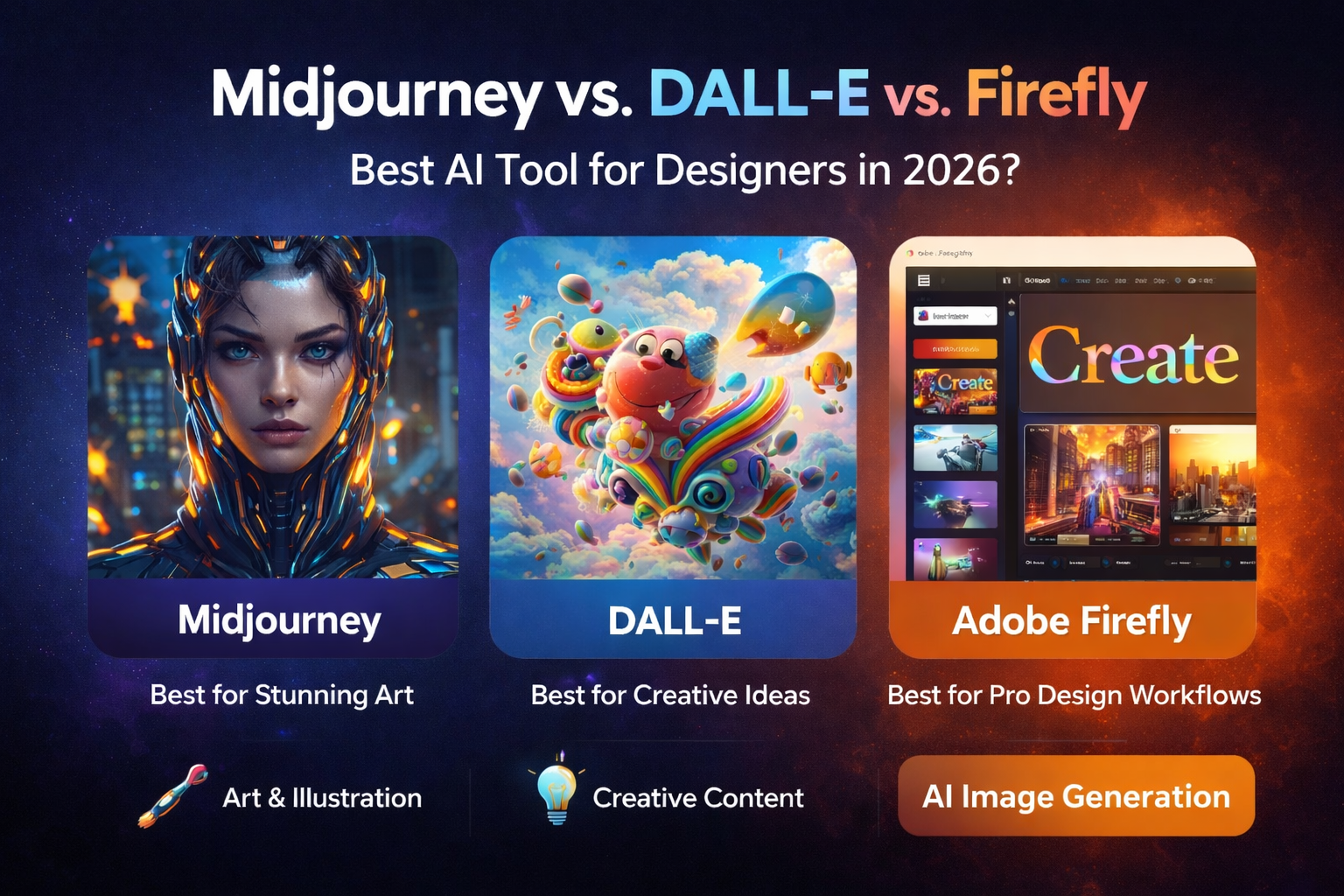 Midjourney vs DALL-E vs Firefly